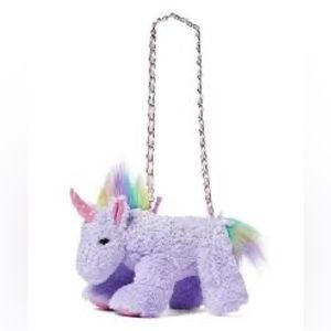 Toby 11inch purple plush glitter rainbow unicorn purse horse animal kids girl